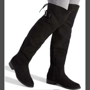 Suede Flat Over Knee Boots